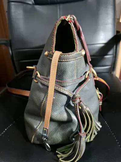 Bolso de cuero Dooney & Bourke verde oscuro - miniatura 3