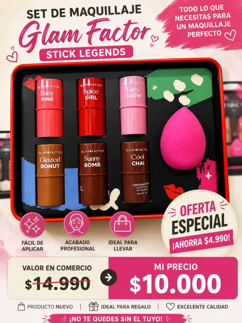 Set de Maquillaje Glam Factor Stick Legends