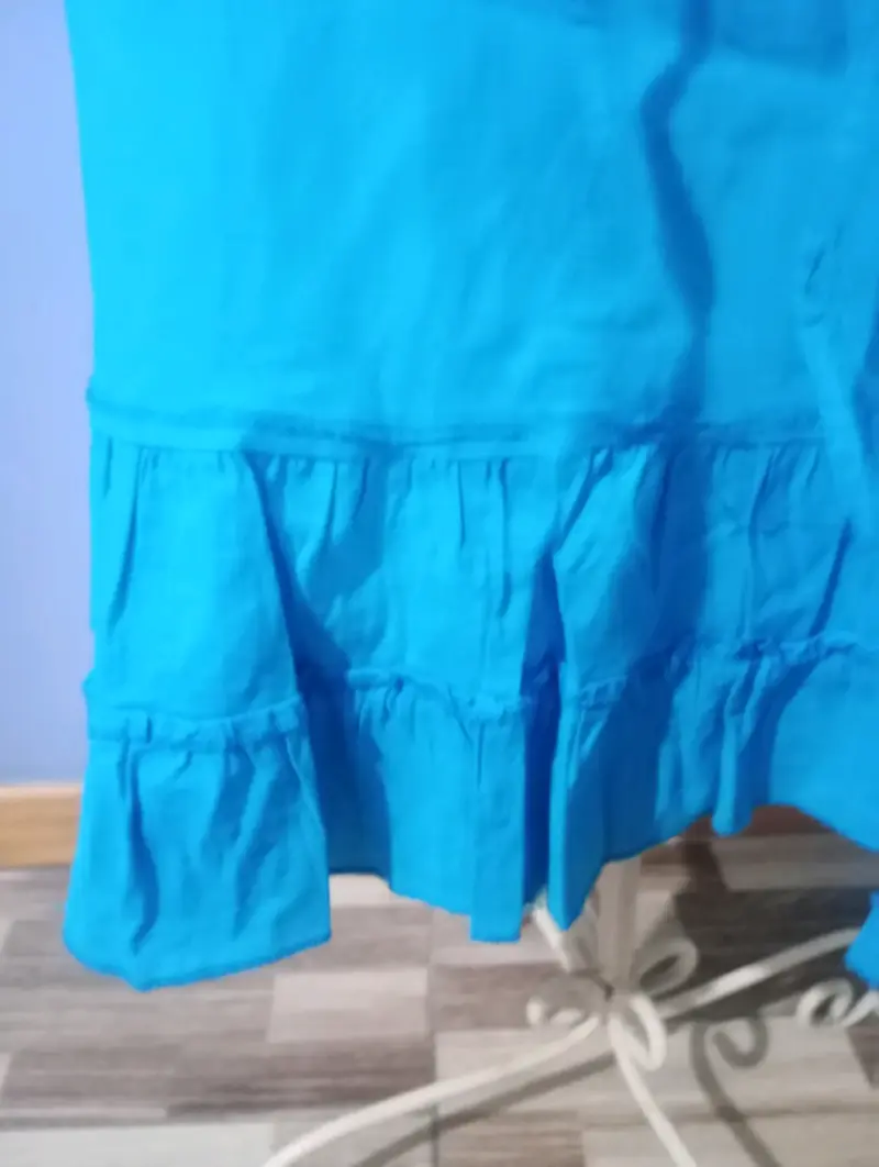 Vestido azul con encaje y tirantes - 3