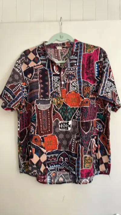 Camisa estampada multicolor vintage - miniatura 1