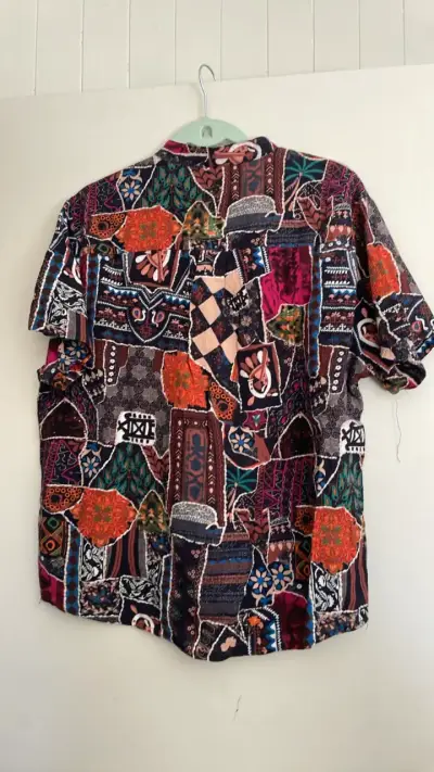 Camisa estampada multicolor vintage - miniatura 2