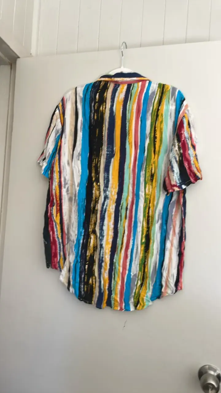 Camisa de rayas multicolor para hombre talla XL - 2