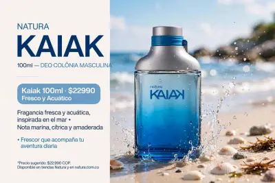 Perfume Natura Kaiak 100ml Fresco y Acuático - miniatura 1