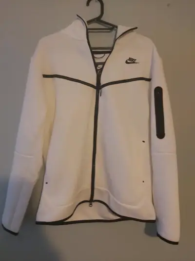 Chaqueta deportiva blanca Nike con capucha - miniatura 1