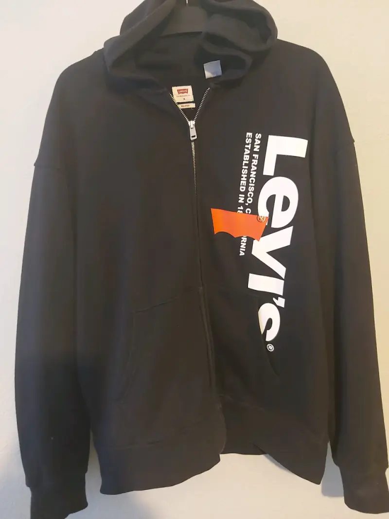 Polerón con capucha Levi's negro con cierre - 1