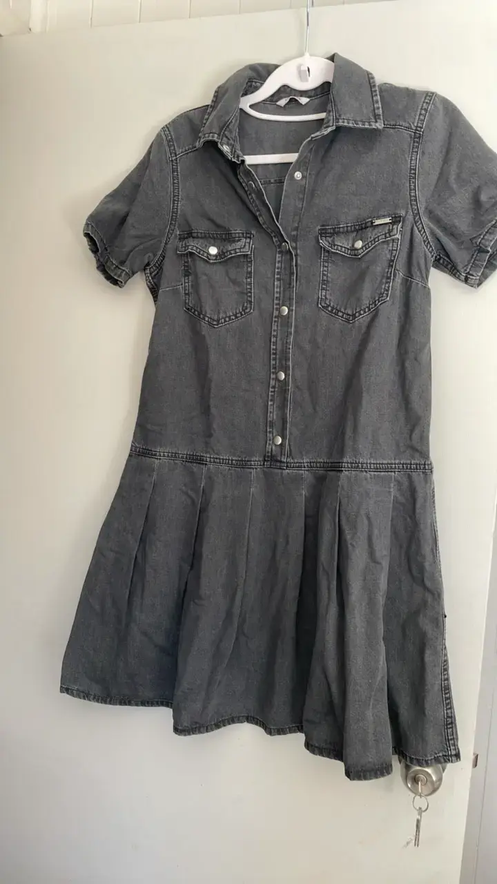 Vestido camisero de mezclilla gris Orsay - 1