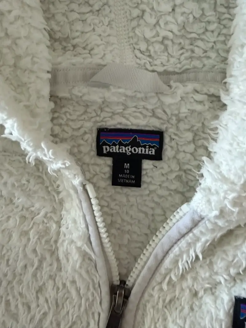 Poleron polar capucha Patagonia blanca talla 10 - 2