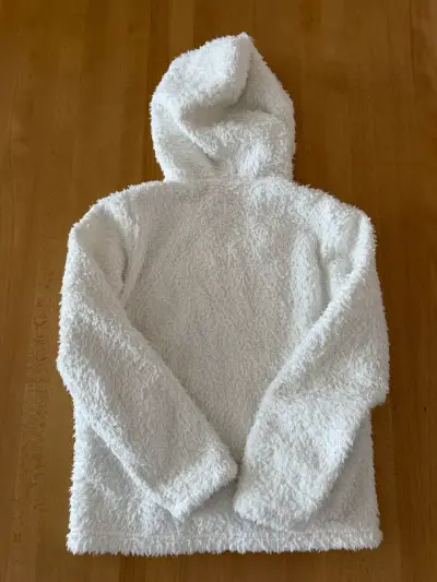 Poleron polar capucha Patagonia blanca talla 10 - miniatura 3