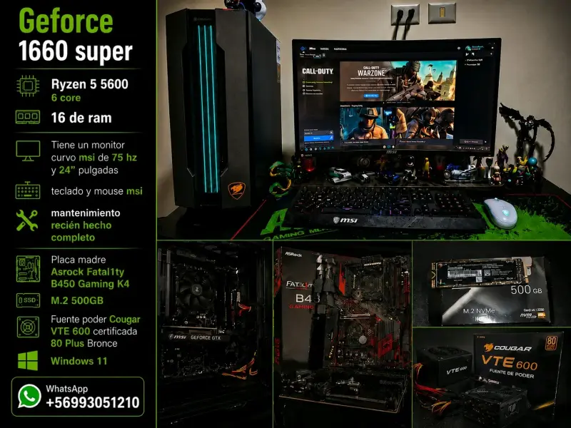 PC Gamer con GeForce 1660 Super y Ryzen 5 5600 - 1