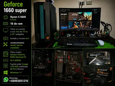 PC Gamer con GeForce 1660 Super y Ryzen 5 5600 - miniatura 1