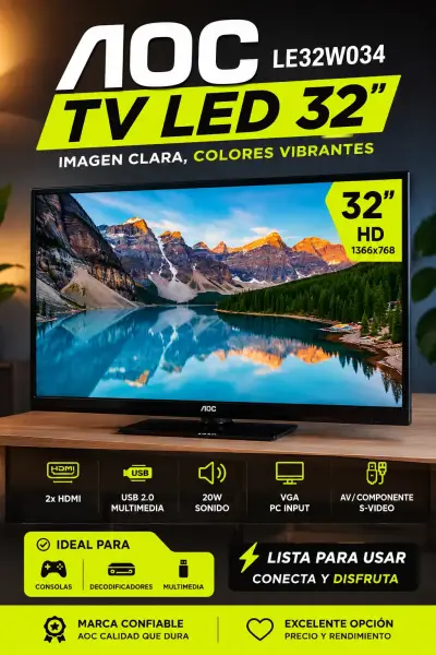 Televisor LED AOC 32 pulgadas HD - miniatura 1