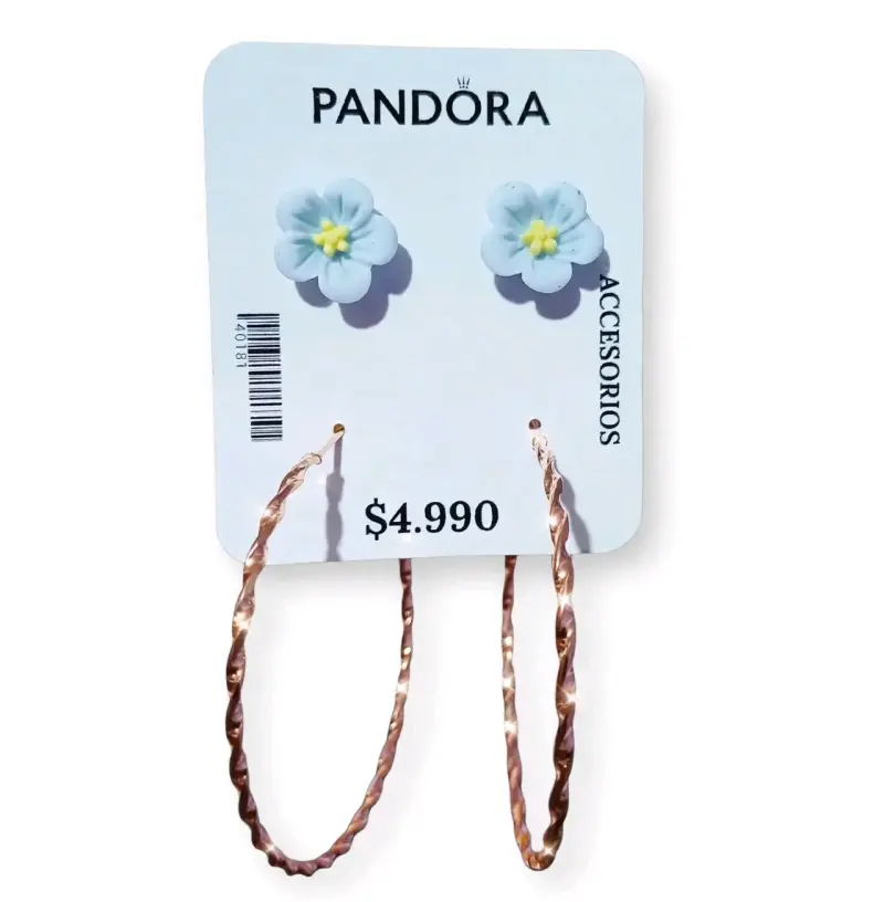 Aros Pandora de Flores y Aros Dorados