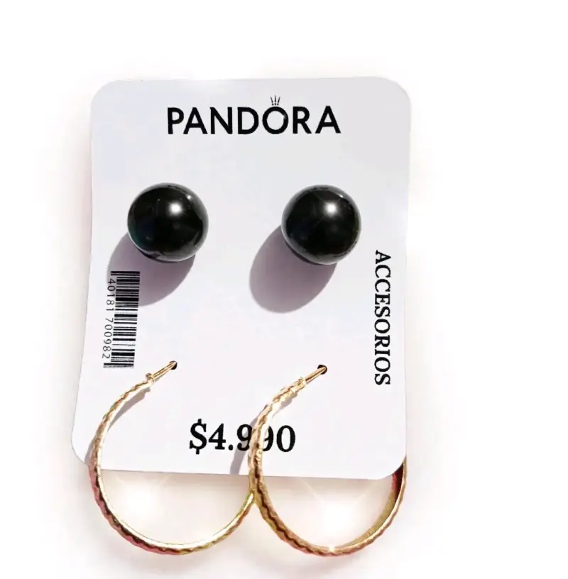 Set de Aros Pandora Negro y Dorado