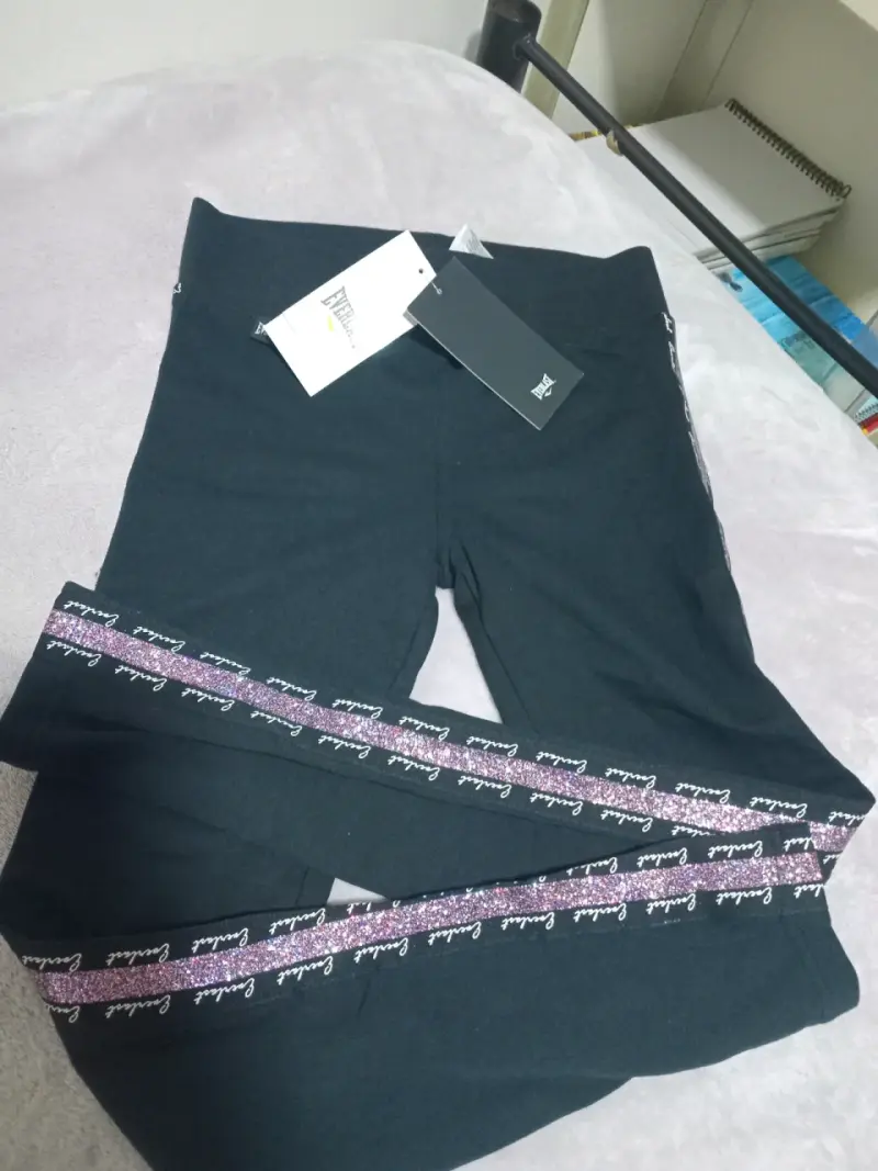 Leggings deportivos Everlast negros con detalles brillantes - 1
