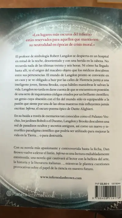 Libro 'Inferno' de Dan Brown en buen estado - miniatura 2