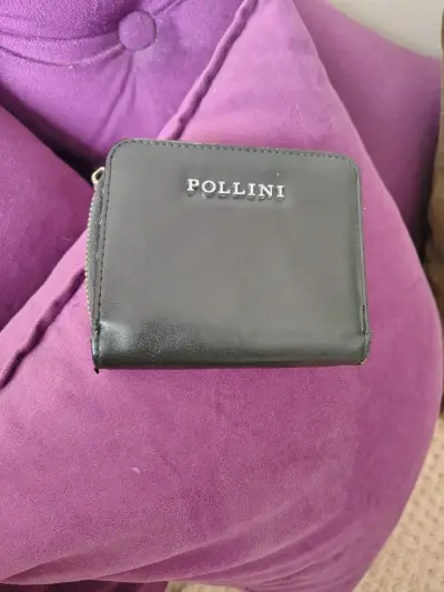 Billetera de cuero negra Pollini - miniatura 1