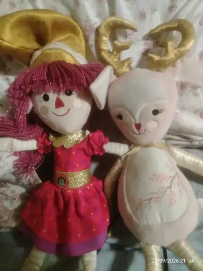 Muñecos de Tela Duende y Reno Decorativos - miniatura 1