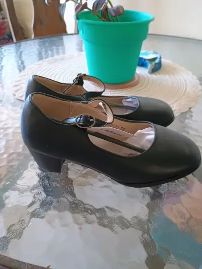 Zapatos de baile negros para mujer con hebilla - miniatura 2