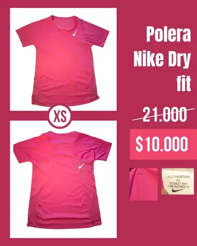 Polera Nike Dry Fit Rosa XS - miniatura 1