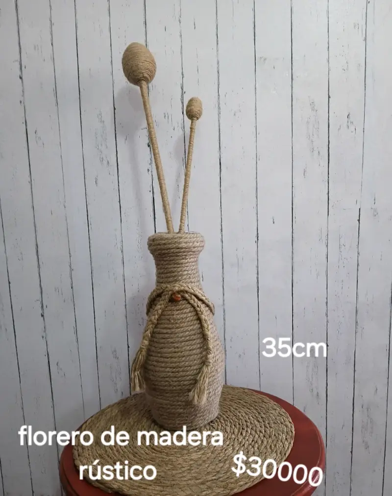 Organizador rústico de yute con tapa 20cm - 5