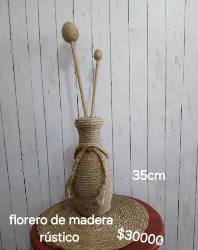Organizador rústico de yute con tapa 20cm - miniatura 5