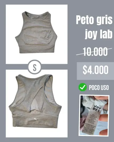 Peto deportivo gris Joy Lab en buen estado - miniatura 1