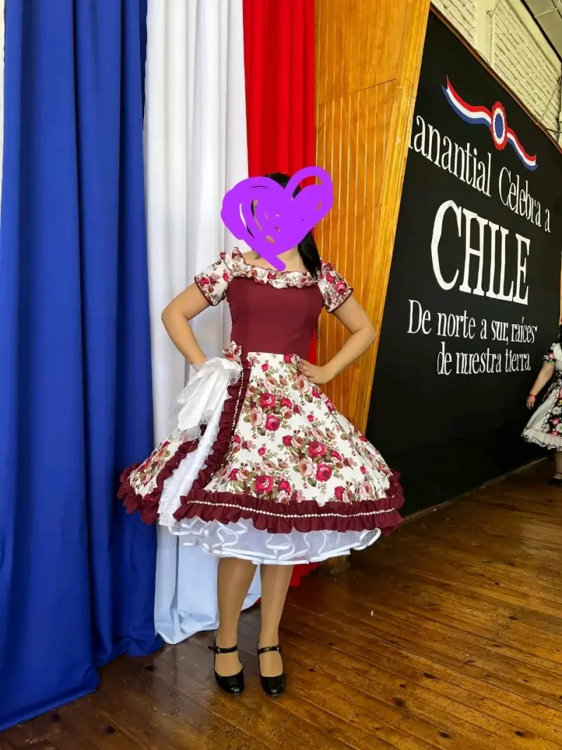 Vestido de Huasa Chilena Floral