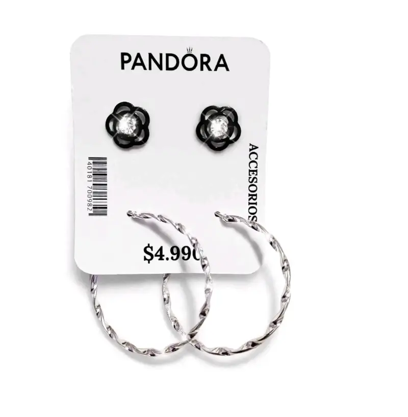 Set de Aros Pandora con Diseño Floral