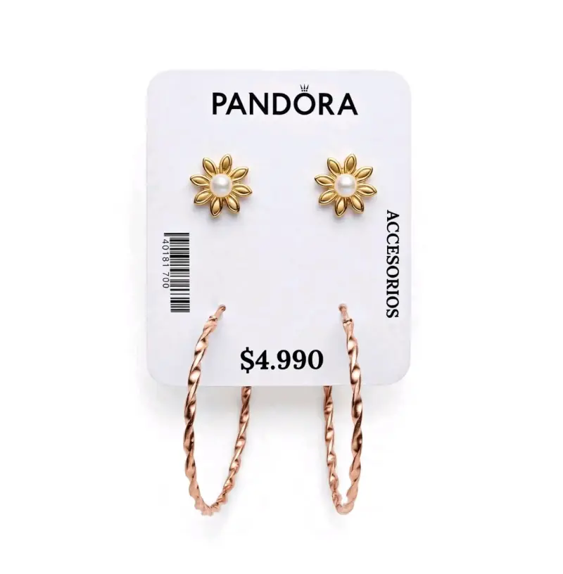 Set de Aros Flor y Aros de Aro Pandora