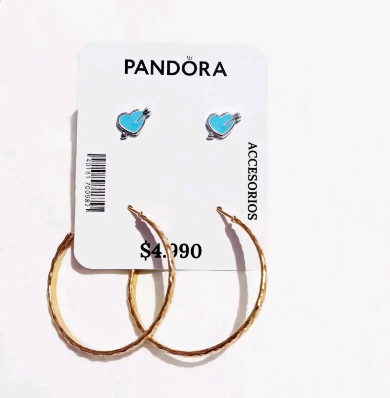 Set de Aros Pandora Corazón y Aros Dorados