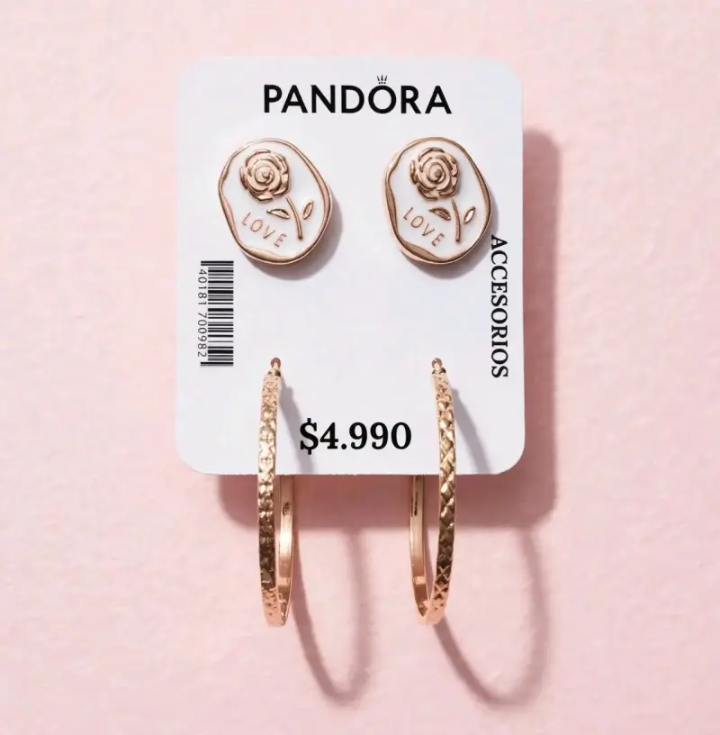 Set de Aros Pandora Love en Oro Rosa