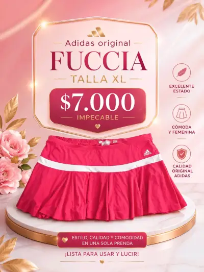 Falda deportiva fucsia Adidas talla XL - miniatura 1