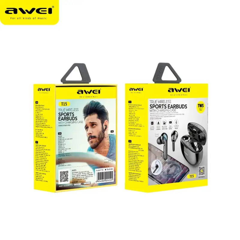 Audífonos Bluetooth Awei T15 TWS con caja de carga - 5