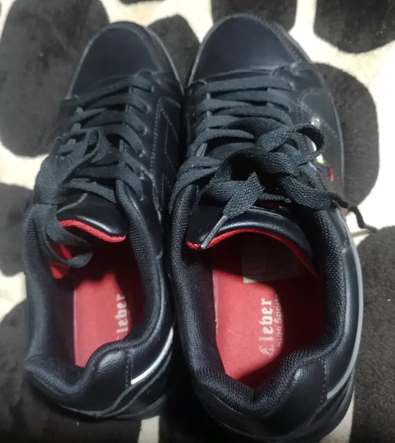 Zapatillas negras de cuero para hombre - 3