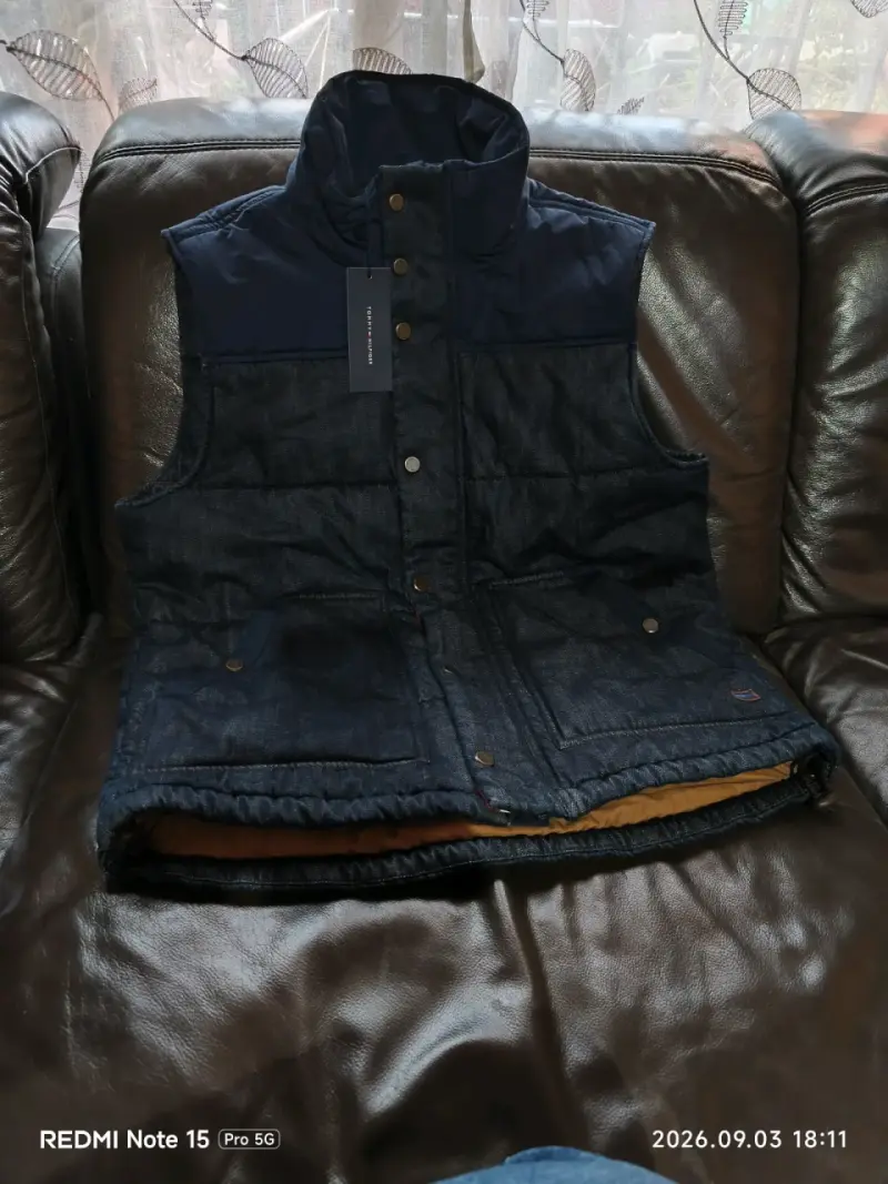 Chaleco acolchado  azul tommy para hombre - 2