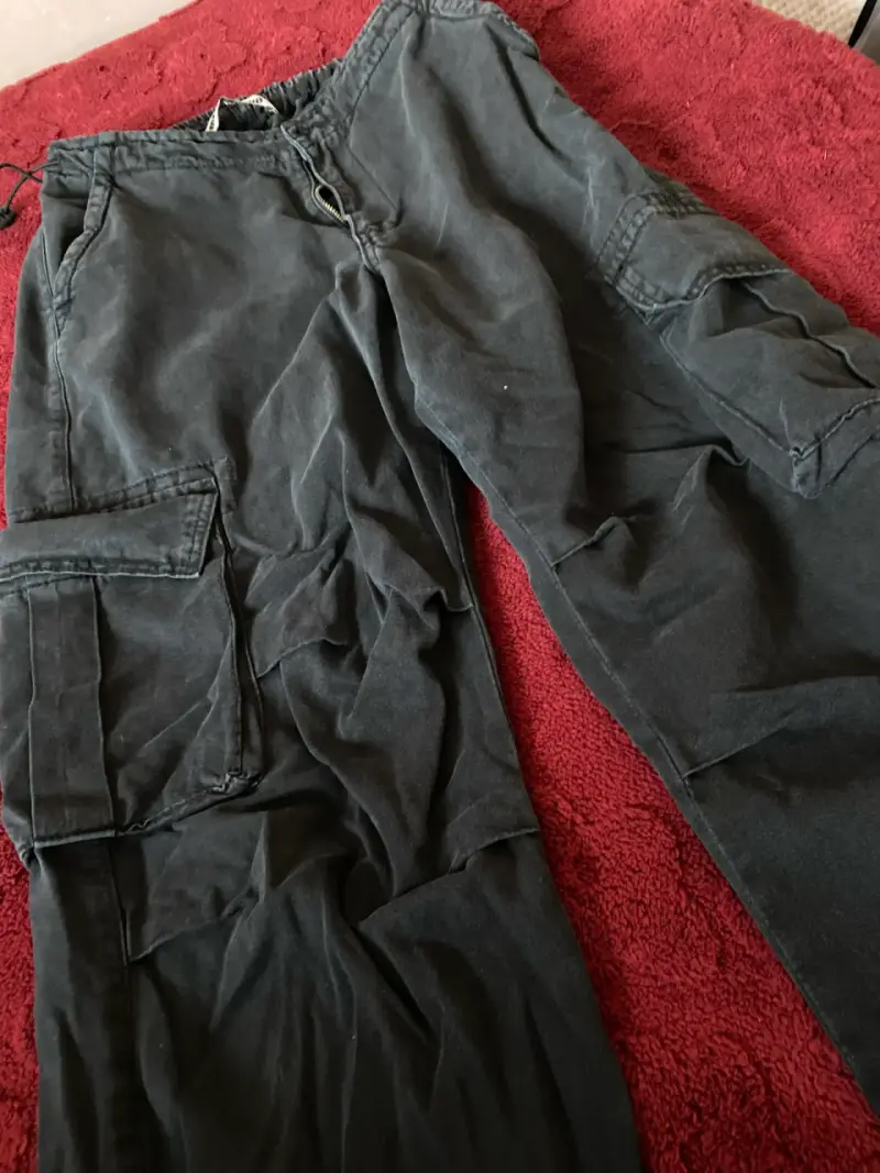 Pantalones cargo negros Americano con bolsillos - 2