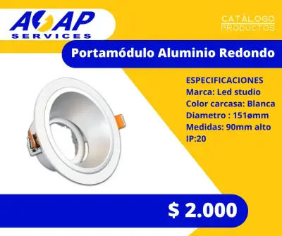 Portamodulo Aluminio Redondo 151mm Blanco 1un - miniatura 1