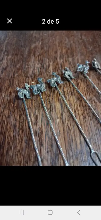 Set de pinchos decorativos de alpaca - miniatura 2
