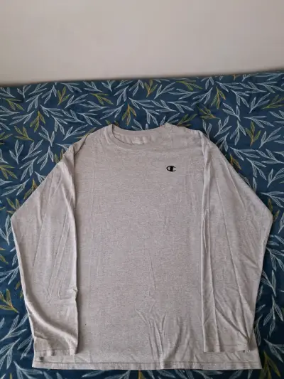 Polera manga larga gris Champion para hombre - miniatura 1