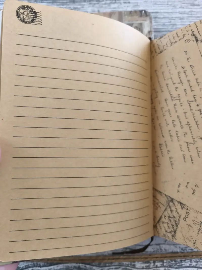 Libreta vintage con diseño postal y hojas decorada - 2