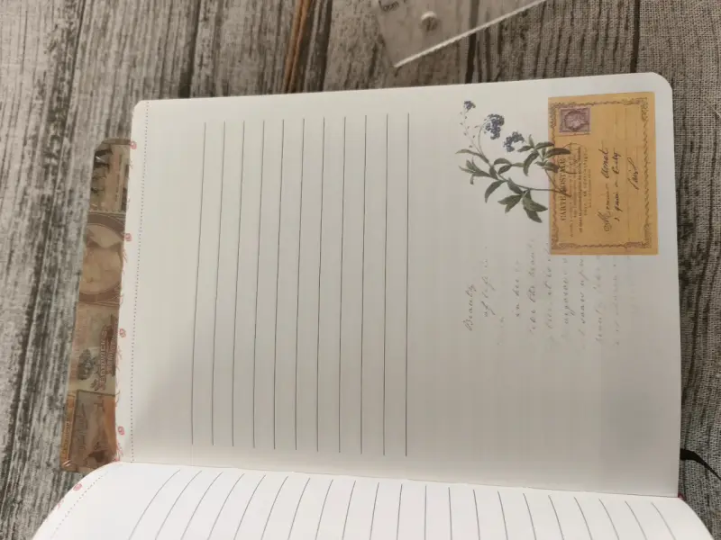 Libreta vintage con diseño postal y hojas decorada - 4