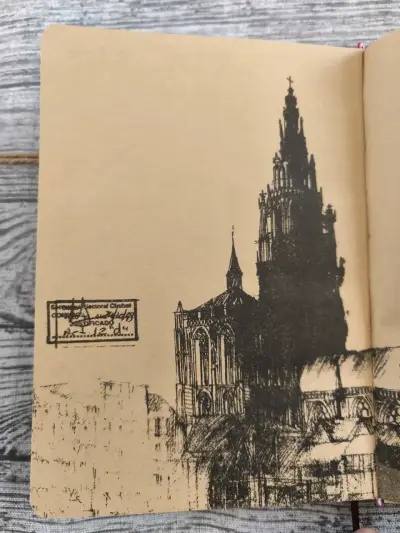 Libreta vintage con diseño postal y hojas decorada - miniatura 5