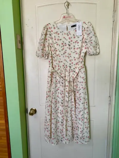 Vestido floral Dazy con mangas abullonadas - miniatura 1