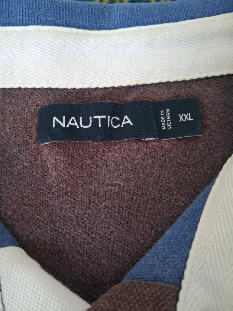 Polera Polo Nautica Azul y Blanca Talla XXL - 4