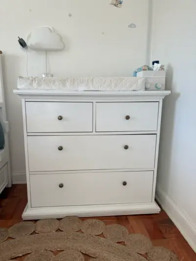 Cómoda - mudador cajonera blanca - miniatura 1
