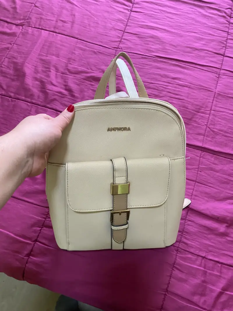 Mochila beige de cuero sintético Amphora - 2
