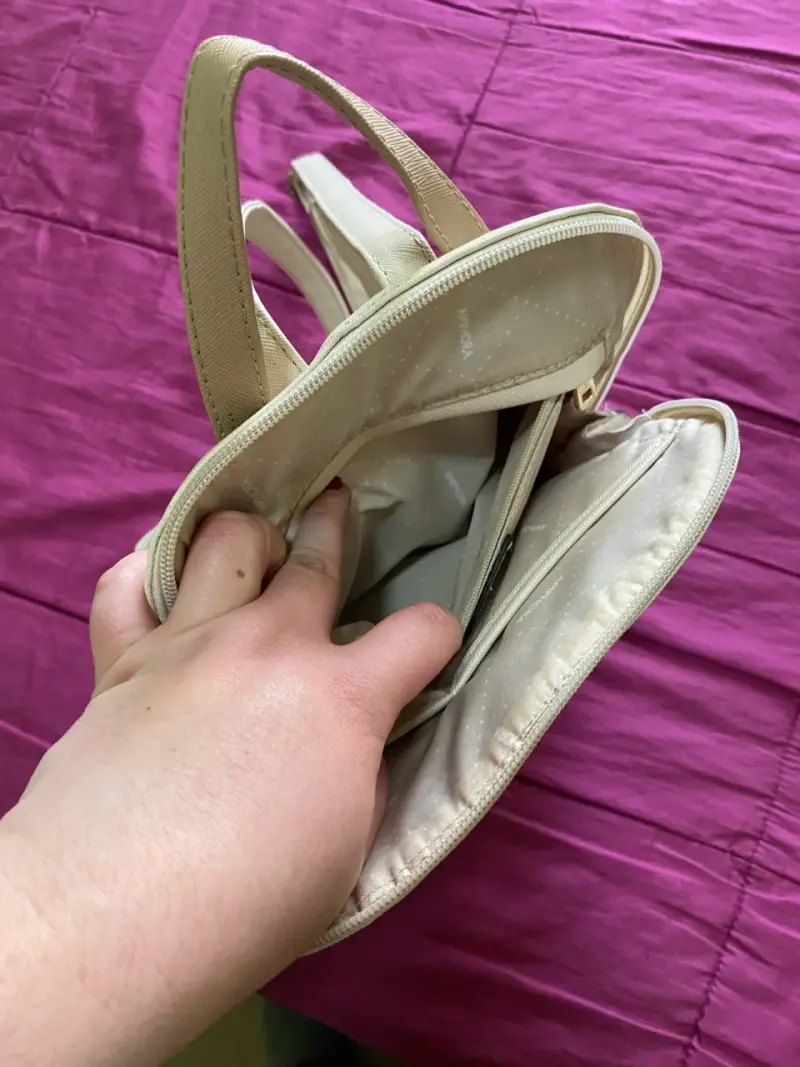 Mochila beige de cuero sintético Amphora - 5