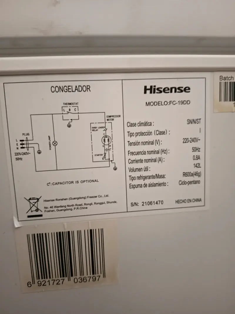 Congelador Hisense FC-19DD 142L Blanco - 1