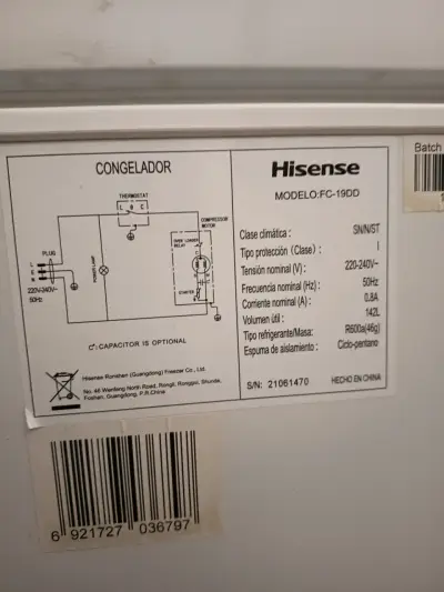Congelador Hisense FC-19DD 142L Blanco - miniatura 1