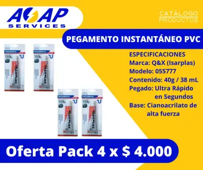 Pack 4 Pegamento Instantaneo PVC Q&X 40g - miniatura 1